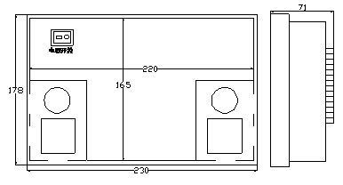  MIC-2100型高壓開(kāi)關(guān)柜智能操控裝置安裝尺寸
