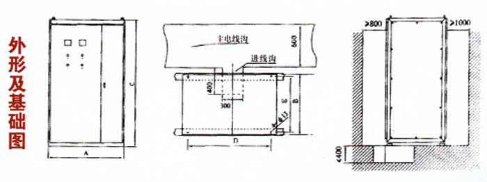 MP系列靜止式無環(huán)流進相器安裝基礎圖
